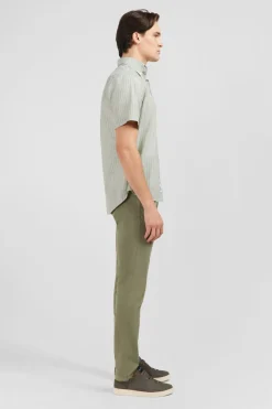 Sale Cheiette Kaki A Rayure Homme Chemisettes