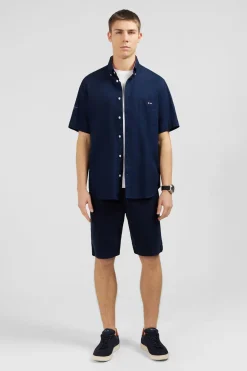 Sale Cheiette anche Courte Beu arine Brodee Nuero 10 Homme Chemisettes