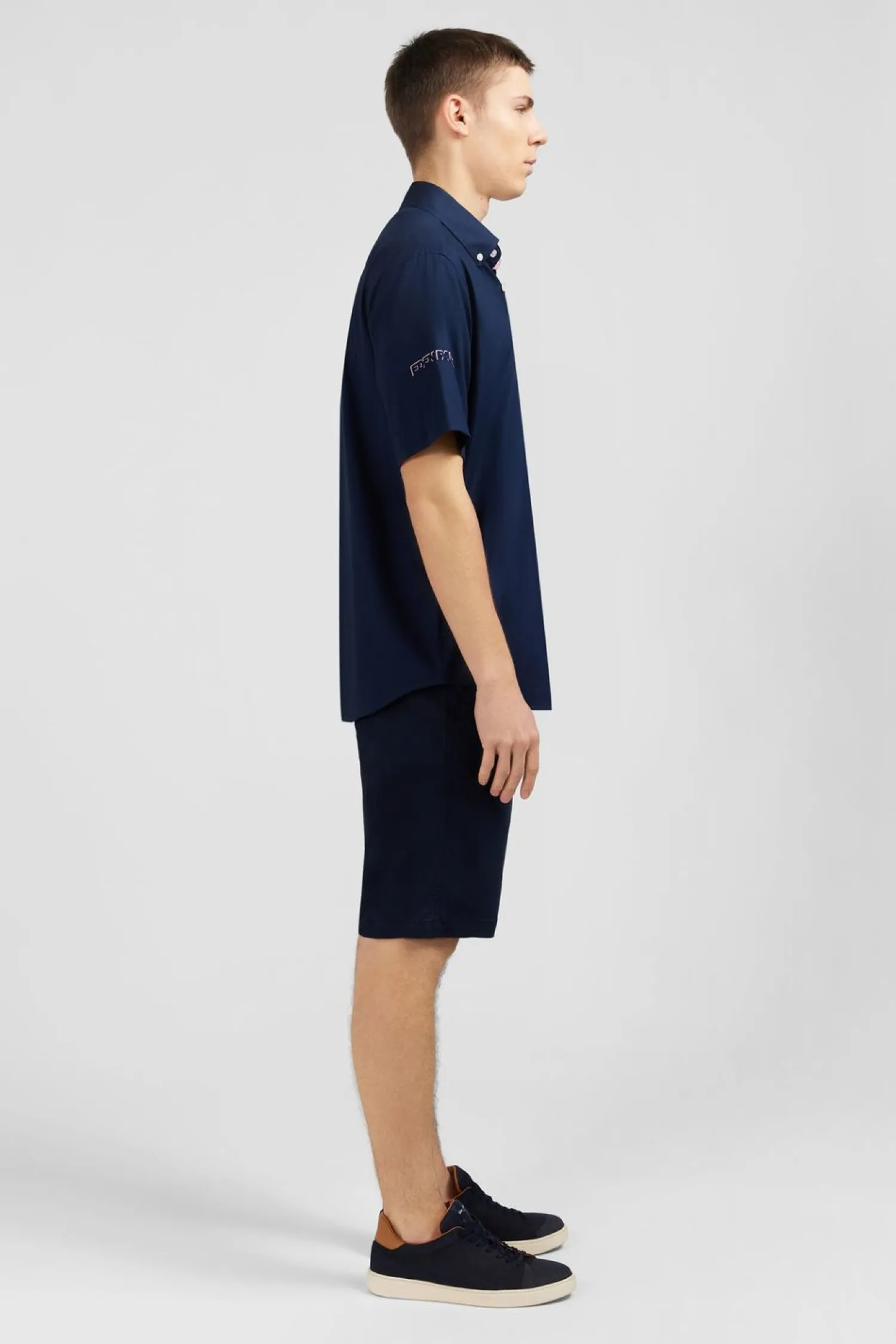 Sale Cheiette anche Courte Beu arine Brodee Nuero 10 Homme Chemisettes