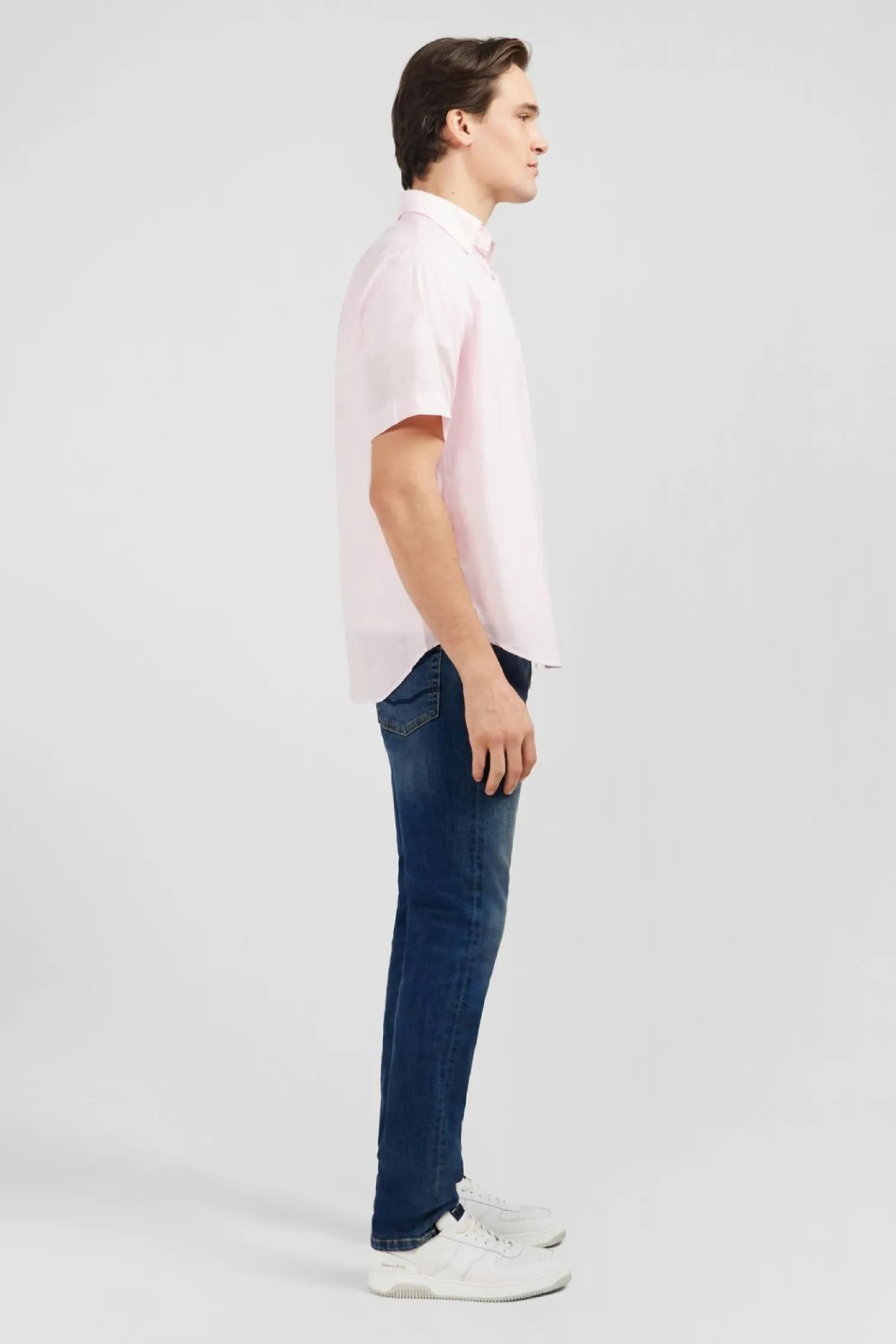 Sale Cheiette Rayee Roe En Coton Dobby Homme Chemisettes