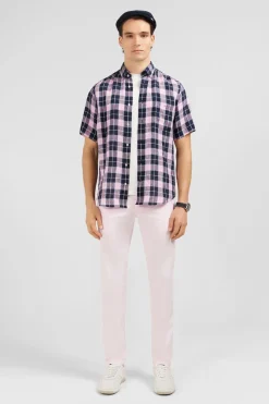 Discount Cheiette Roe A Carreaux Homme Chemisettes