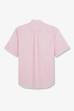 Best Cheiette Roe A Carreaux En Coton Dobby Homme Chemisettes