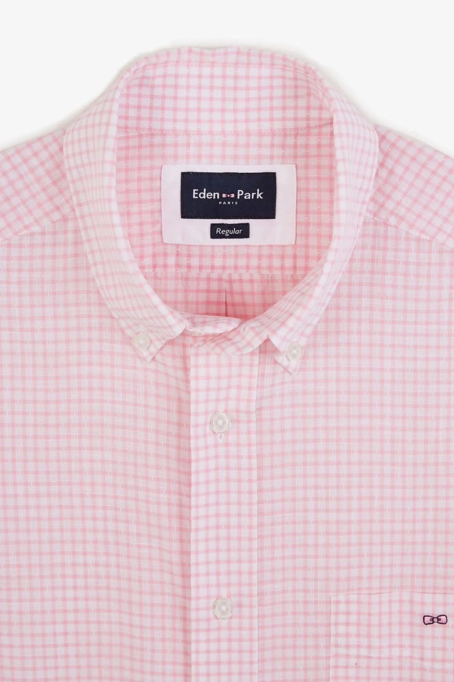 Best Cheiette Roe A Carreaux En Coton Dobby Homme Chemisettes