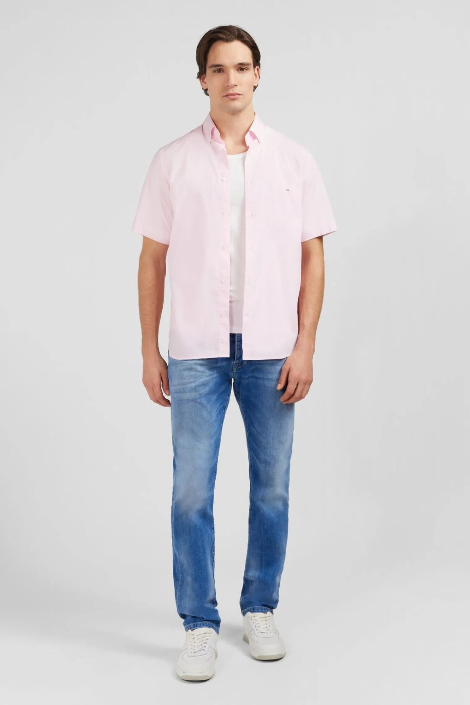 Sale Cheiette Roe En Coton Dobby Homme Chemisettes