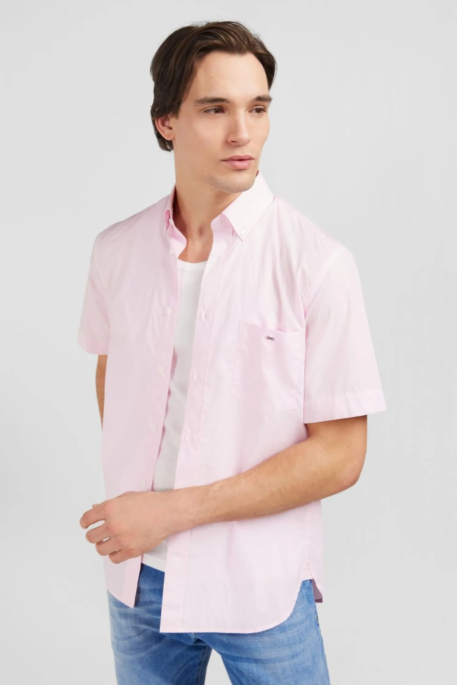Sale Cheiette Roe En Coton Dobby Homme Chemisettes