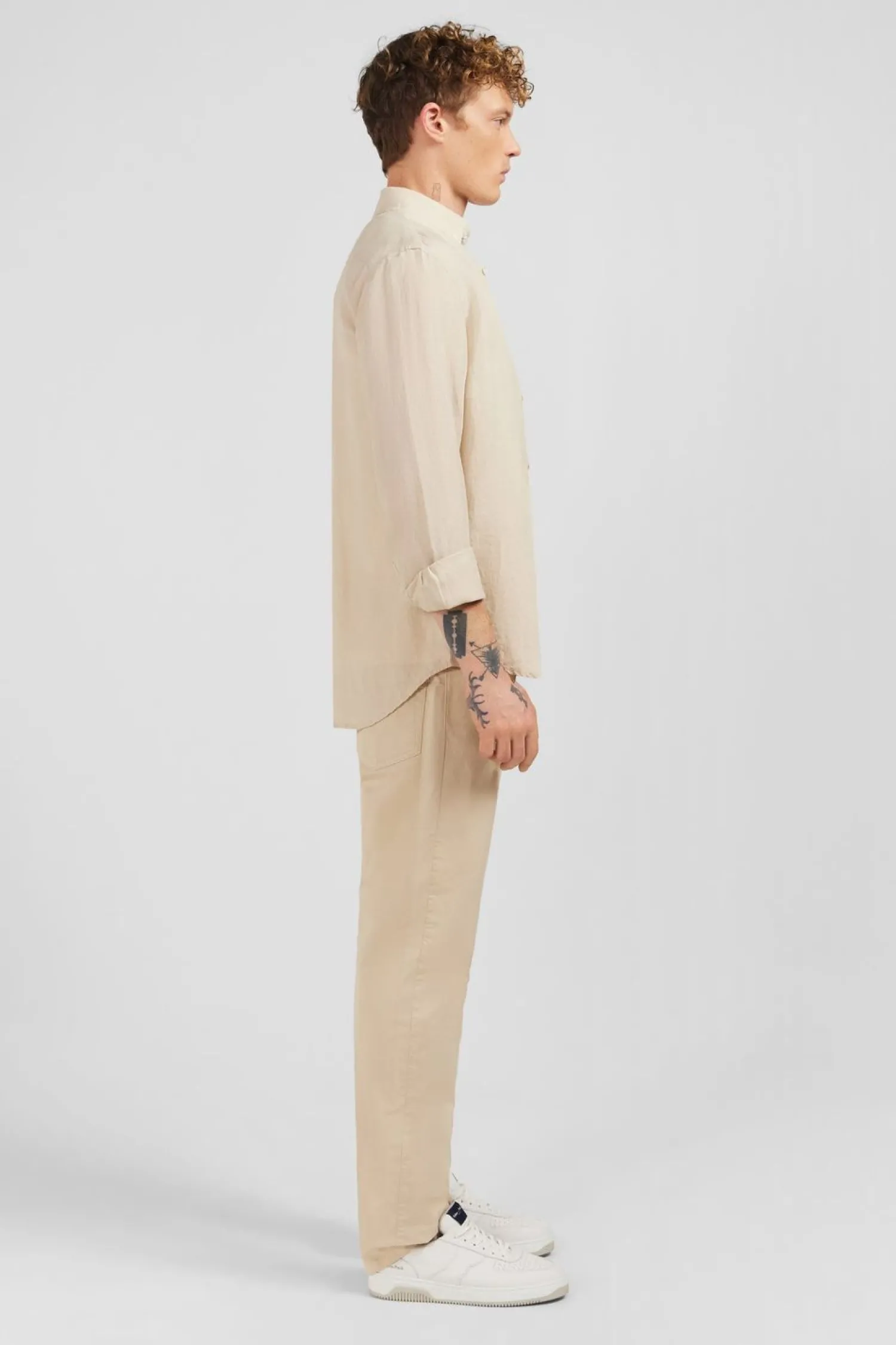 Best Cheie Unie Beige En in Homme Chemises