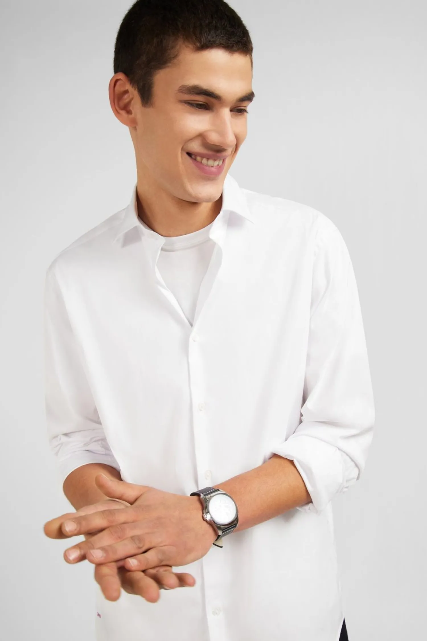 Hot Cheie Unie Banche En Coton Coupe Caique Homme Chemises
