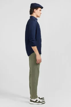 Discount Cheie Unie arine En Coton Coupe Caique Homme Chemises