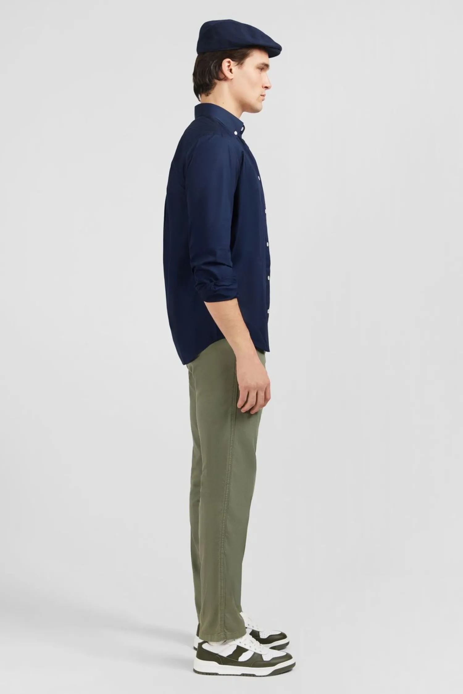 Discount Cheie Unie arine En Coton Coupe Caique Homme Chemises