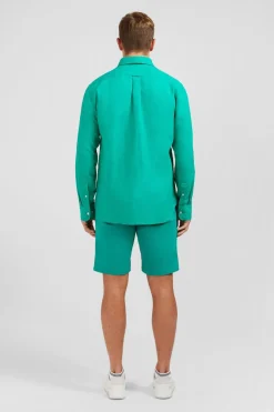 New Cheie Unie Verte En in Homme Chemises