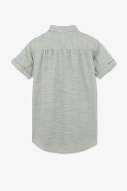 Clearance Chemisier Vert A Manches Courtes Femme Chemises