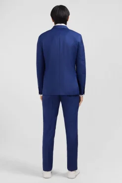 New Costume Slim En Laine Bleu Homme Blazers Et Costumes