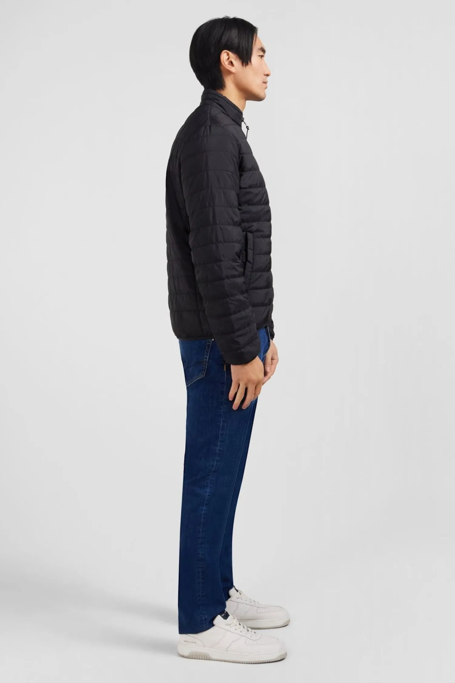 Doudoune egere A anche ongue Noir Homme Manteaux Et Vestes