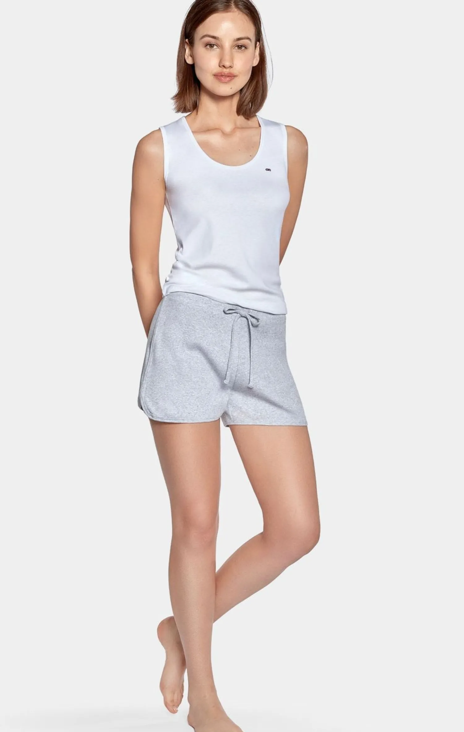 Best Enebe Pyjaa Court Gri En Coton tretch Femme Pyjamas