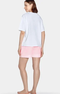 Discount Enebe Pyjaa Court Roe Et Banc En Jerey Coton Femme Pyjamas