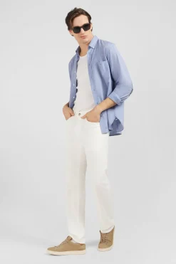 New Jean Blanc En Coton Denim Stretch Coupe Regular Homme Pantalons