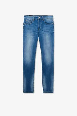 Best Jean Bleu Delave En Coton Denim Stretch Coupe Slim Homme Pantalons