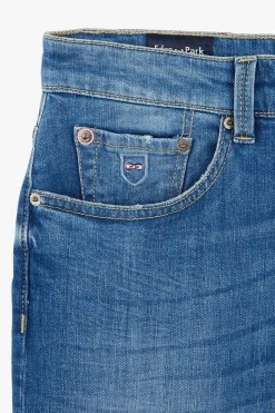 Best Jean Bleu Delave En Coton Denim Stretch Coupe Slim Homme Pantalons