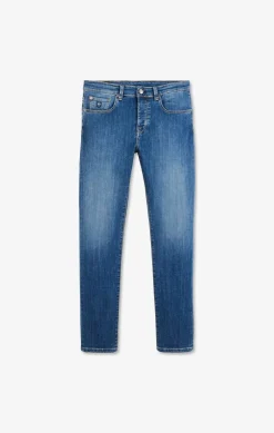 Sale Jean Bleu En Coton Stretch Homme Pantalons