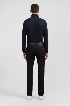 Sale Jean Bleu Marine En Coton Extensible Homme Pantalons