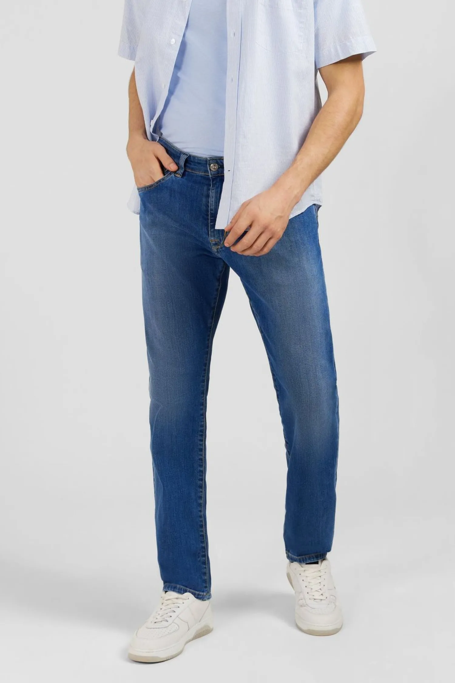 New Jean Bleu 5 Poches Homme Pantalons