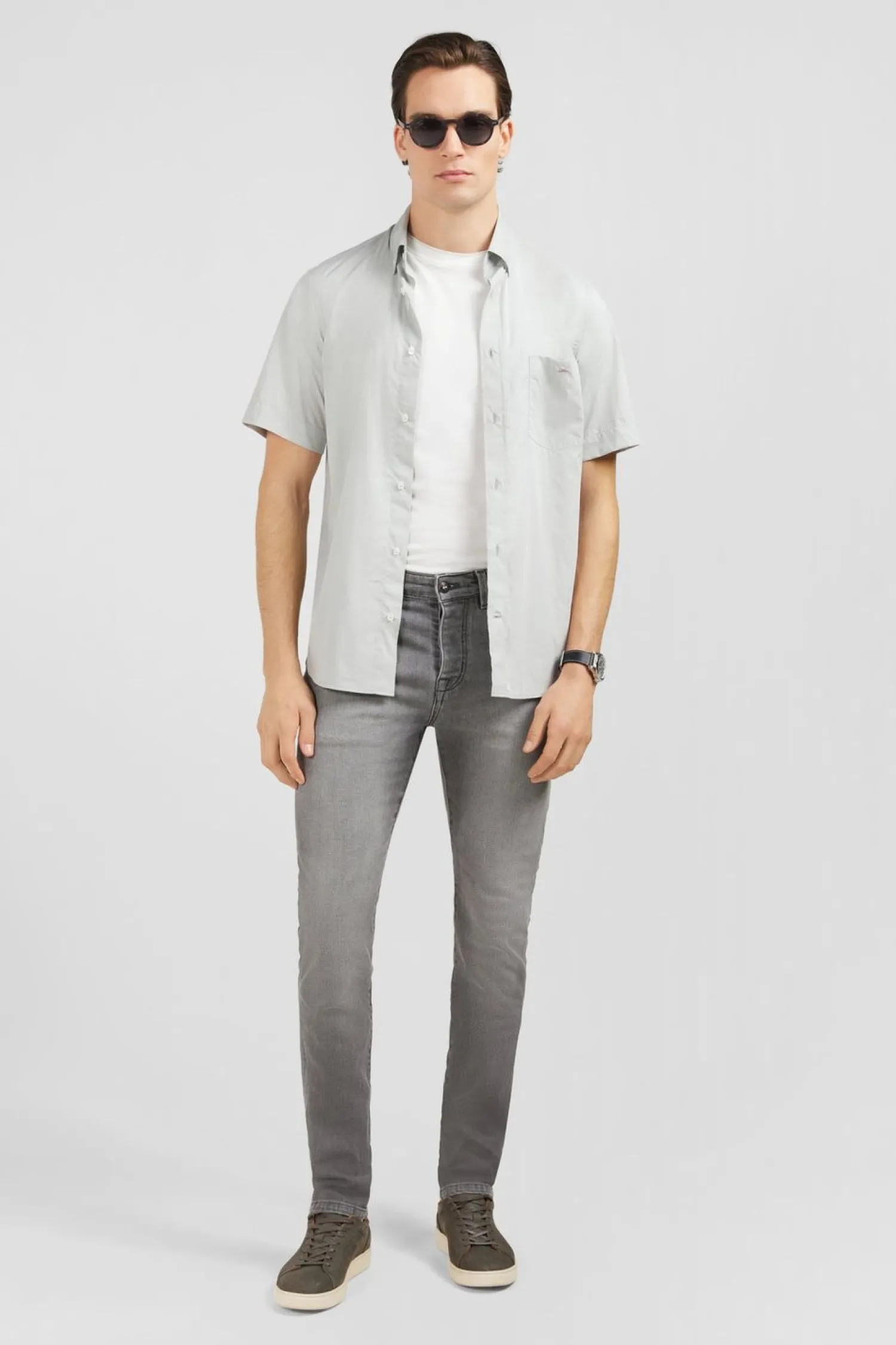 Online Jean Gris 5 Poches Homme Pantalons