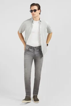 Online Jean Gris 5 Poches Homme Pantalons