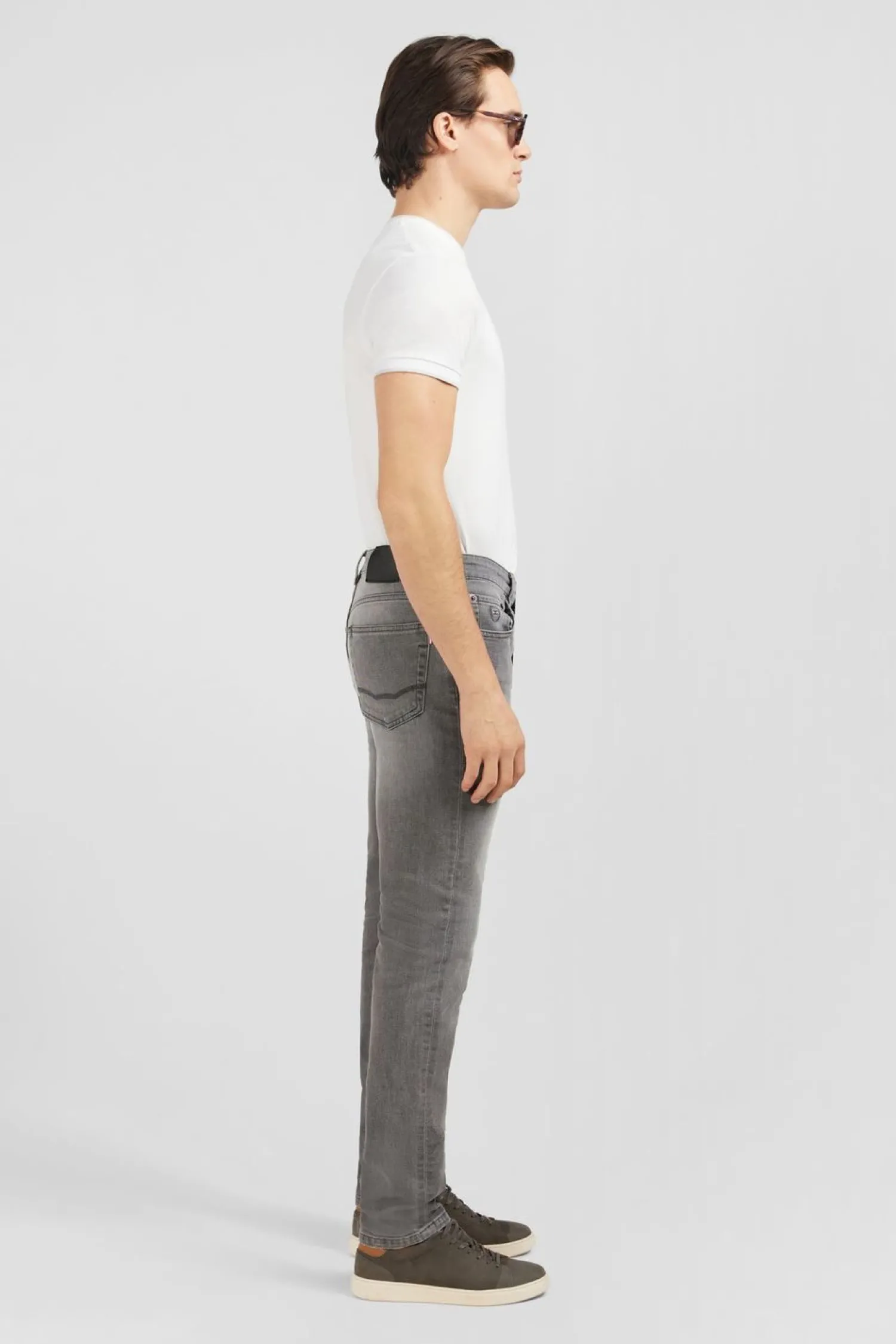 Online Jean Gris 5 Poches Homme Pantalons