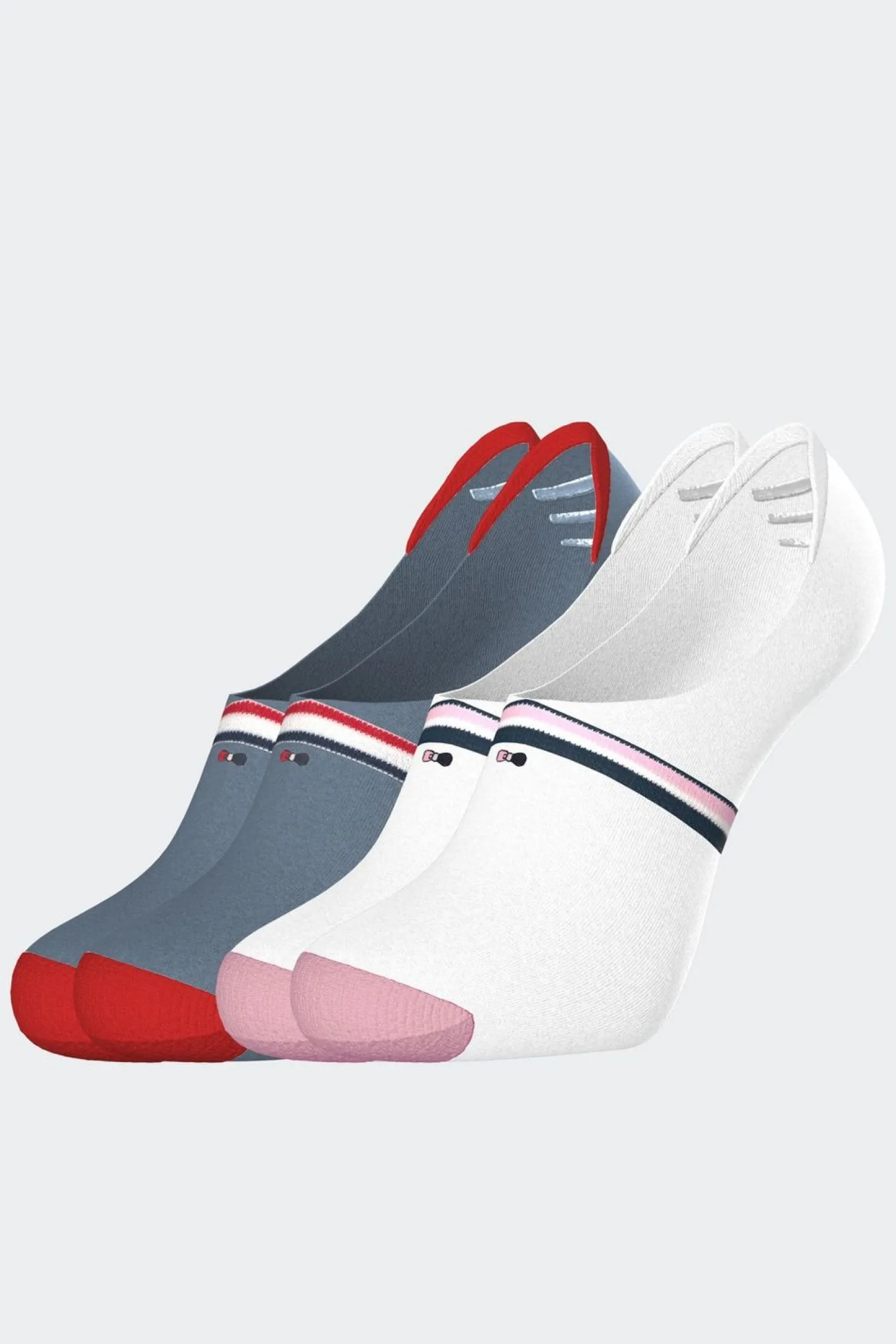 Lot De 2 Paires De Chaussettes Basses A Details Tricolores En Coton Stretch Homme Chaussettes