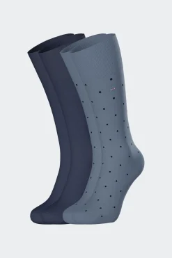 New Lot De 2 Paires De Chaussettes Bleues En Coton Stretch Homme Chaussettes