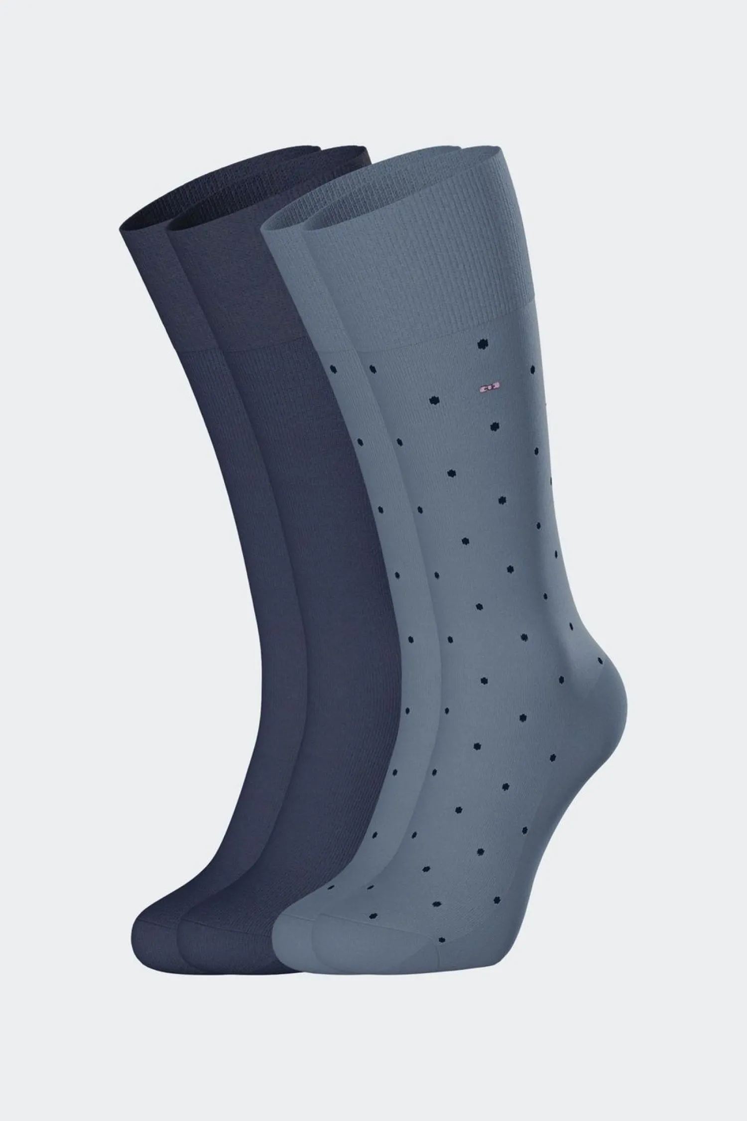 New Lot De 2 Paires De Chaussettes Bleues En Coton Stretch Homme Chaussettes
