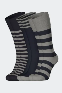 Clearance Lot De 3 Paires De Chaussettes Cerclees Marine En Coton Stretch Homme Chaussettes