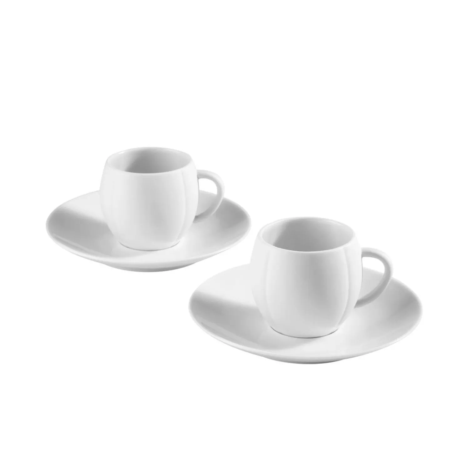 Discount Lot De 2 Tasses Et Sous-Tasses Blanches En Porcelaine Art De La Table