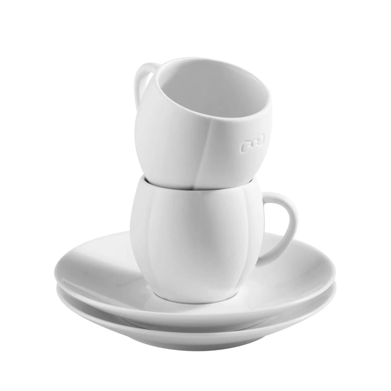 Discount Lot De 2 Tasses Et Sous-Tasses Blanches En Porcelaine Art De La Table