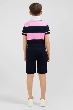 Outlet Maillot Manches Courtes Cercle Rose Et Marine En Pique Coton Enfant Enfant