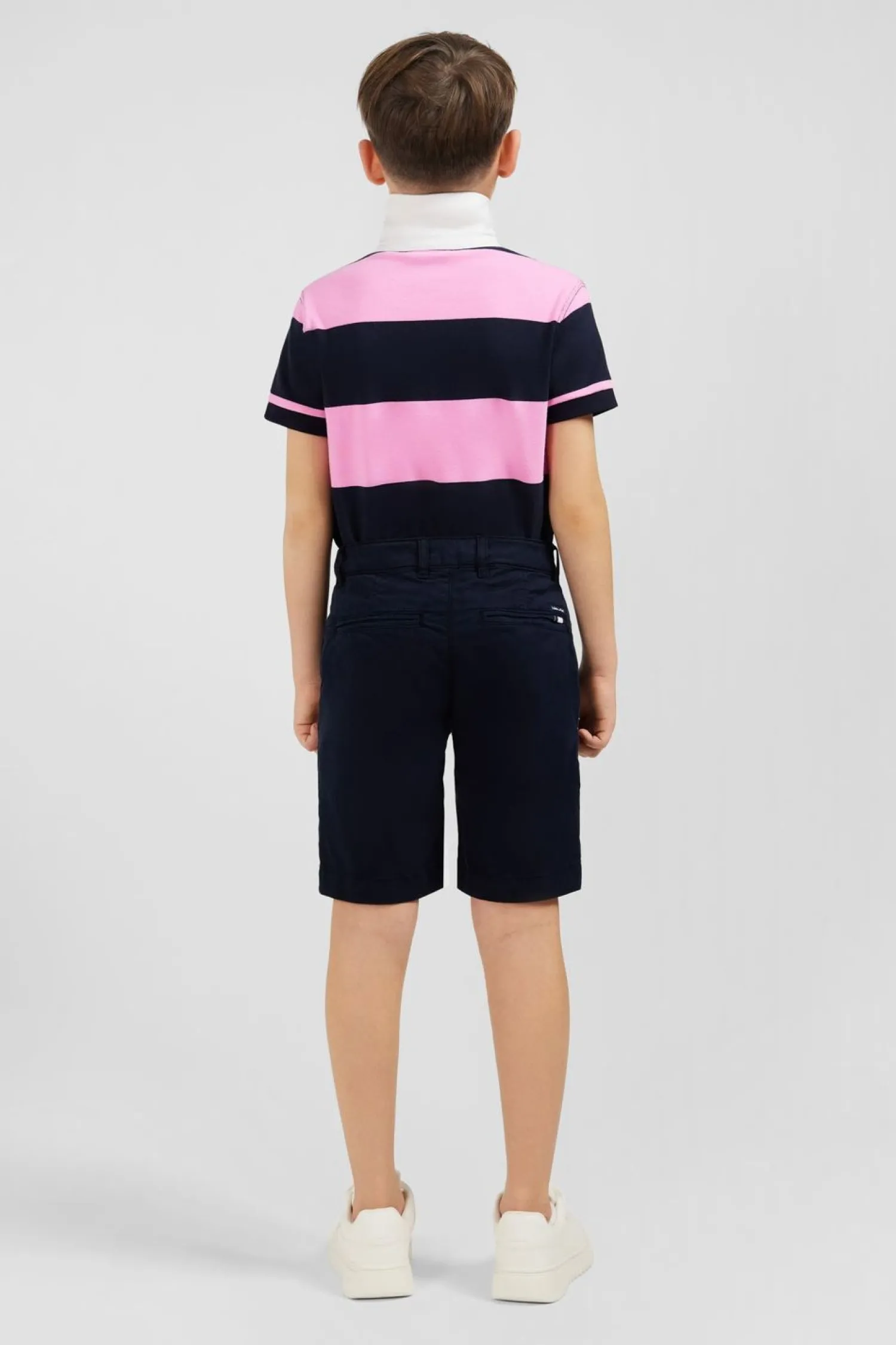Outlet Maillot Manches Courtes Cercle Rose Et Marine En Pique Coton Enfant Enfant