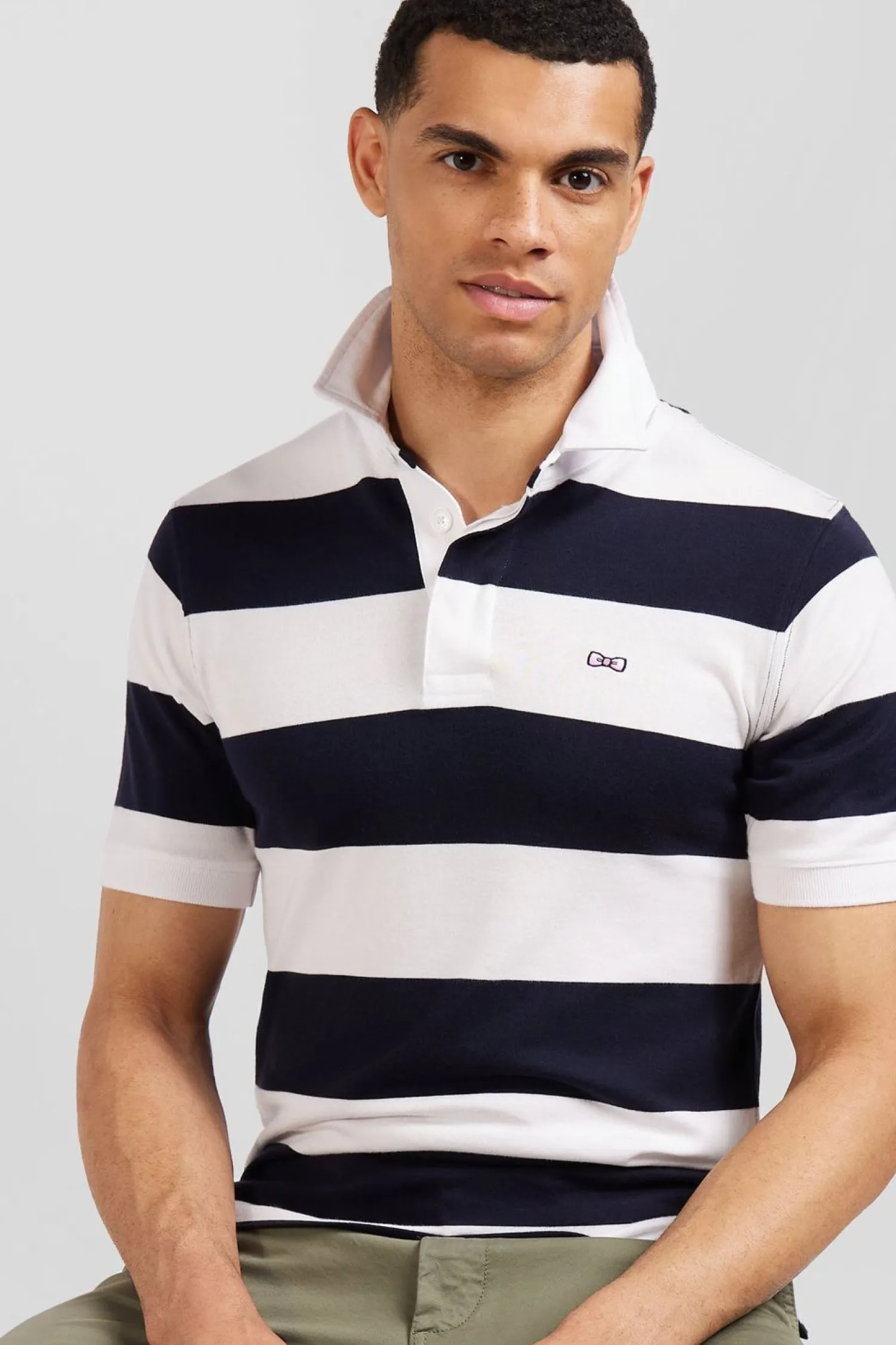 Hot aiot Raye Beu Fonce A anche Courte Homme Maillots De Rugby