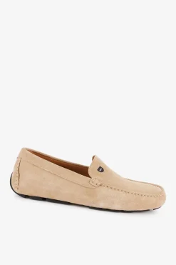 Mocassins Beiges En Cuir Suede Homme Mocassins
