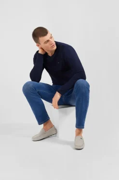 Clearance Mocassins Gris En Cuir Suede Homme Mocassins