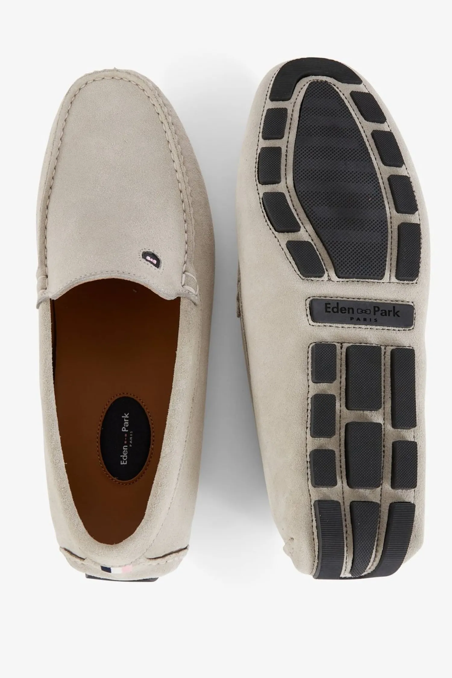 Clearance Mocassins Gris En Cuir Suede Homme Mocassins