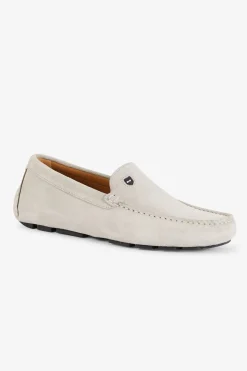 Clearance Mocassins Gris En Cuir Suede Homme Mocassins