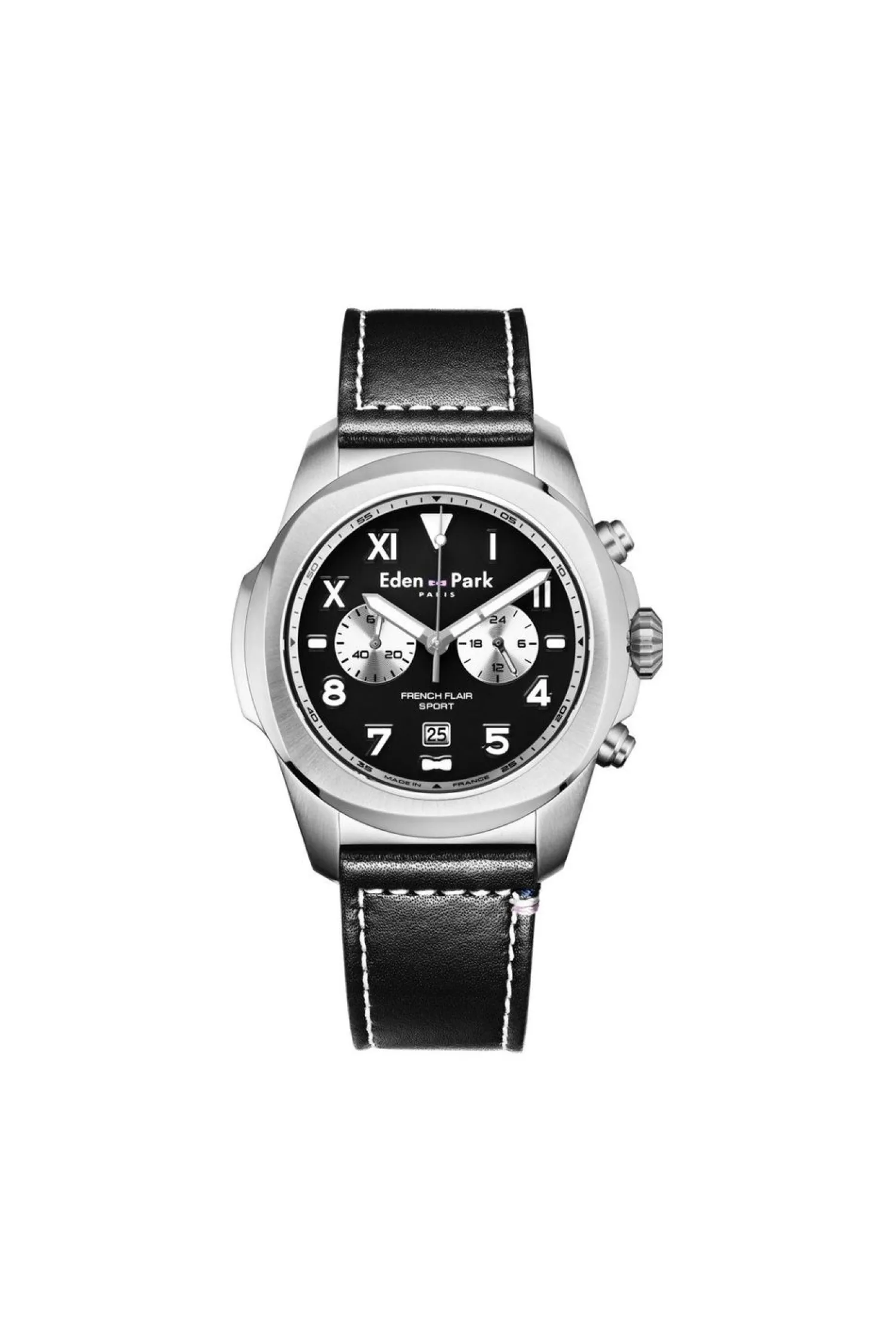 Discount Montre A Quartz Chronographe En Cuir Noir Homme Montre