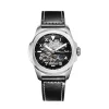Montre Automatique Skeleton En Cuir Noir Homme Montre