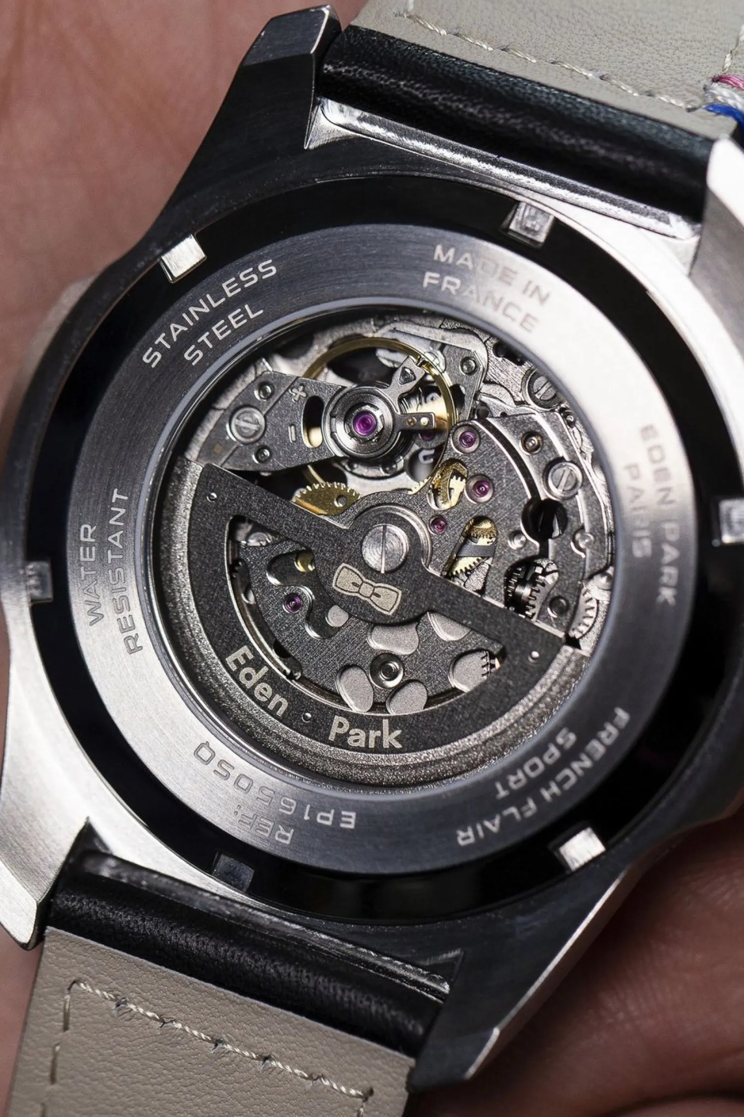 Montre Automatique Skeleton En Cuir Noir Homme Montre