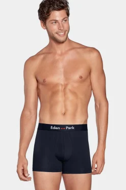 Clearance Pack De 2 Boxer Banc Rayure Beu Cie Et Uni Beu Fonce Homme Sous-Vêtements