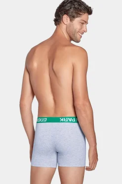 Outlet Pack De 2 Boxer Beu Et Gri Uni Ceinture Contratante Homme Sous-Vêtements