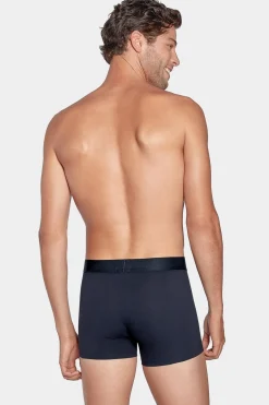 Clearance Pack De 2 Boxer Beu arine Detai Rayure Et Uni Homme Sous-Vêtements