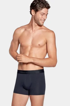 New Pack De 2 Boxer Beu arine Rayure Roe Et Uni Homme Sous-Vêtements