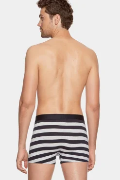Sale Pack De 2 Boxer Beu arine Rayure Grie Et Uni Homme Sous-Vêtements