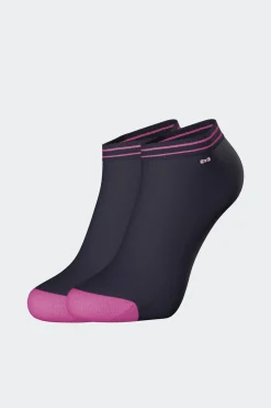 Clearance Paire De Chaussettes Basses Marine A Bords Fuchsia En Coton Stretch Homme Chaussettes